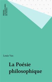 La poesie philosophique - Couverture - Format classique