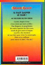 Grand galop t.602 ; il faut sauver le club - 4ème de couverture - Format classique