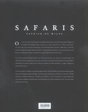 Safaris - 4ème de couverture - Format classique