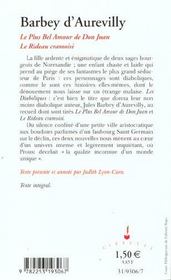 Le plus bel amour de Don Juan ; le rideau cramoisi - 4ème de couverture - Format classique