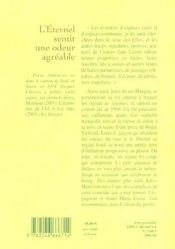 L eternel sentit une odeur agreable - 4ème de couverture - Format classique