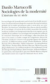 Sociologies de la modernite - l'itineraire du xx siecle - 4ème de couverture - Format classique