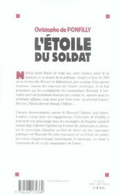 L'étoile du soldat - 4ème de couverture - Format classique