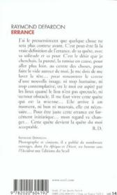 Errance - Couverture - Format classique