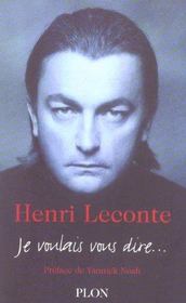 Je Voulais Vous Dire... - Intérieur - Format classique