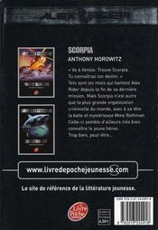 Alex Rider T.5 ; Scorpia - 4ème de couverture - Format classique
