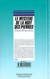 Le Mystere De La Nuit Des Pierres - 4ème de couverture - Format classique
