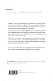 Noone ; ou le marin sans mémoire - 4ème de couverture - Format classique