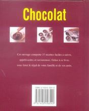 Chocolat - 4ème de couverture - Format classique