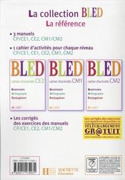 BLED ; CM1, CM2 ; livre de l'élève (édition 2008) - 4ème de couverture - Format classique