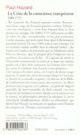 La crise de la conscience européenne - 4ème de couverture - Format classique