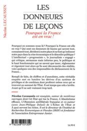 Les donneurs de leçons ; enquête au coeur de la fourberie des pouvoirs - 4ème de couverture - Format classique