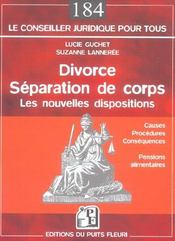 Divorce, separation de corps - les nouvelles dispositions - cause - procedures - consequences - pens (4e édition) - Intérieur - Format classique