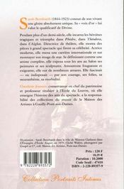 Sarah bernhardt - 4ème de couverture - Format classique