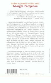 Action et pensée sociales chez Georges Pompidou - 4ème de couverture - Format classique