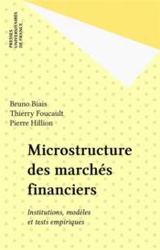 Microstructure des marchés financiers - Couverture - Format classique