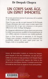 Un corps sans âge, un esprit immortel ; se sentir plus jeune et vivre heureux - 4ème de couverture - Format classique