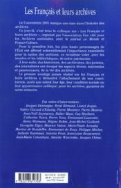 Les Français et leurs archives ; actes du colloque au Conseil économique et social, 5 novembre 2001 - 4ème de couverture - Format classique