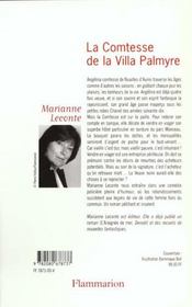 La comtesse de villa palmyre - 4ème de couverture - Format classique