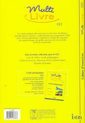 CE2 ; cahier d'exercices (édition 2002) - 4ème de couverture - Format classique