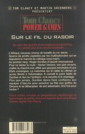 Power games - tome 6 - sur le fil du rasoir - 4ème de couverture - Format classique