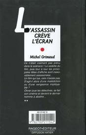 L'Assassin Creve L'Ecran - 4ème de couverture - Format classique