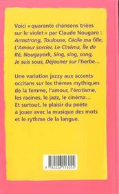 Nougaro illustré : 40 chansons triées sur le violet - 4ème de couverture - Format classique
