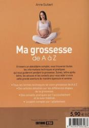 Ma grossesse de A à Z ; le guide complet - 4ème de couverture - Format classique