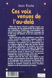 Ces voix venues de l'au-dela - 4ème de couverture - Format classique
