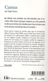 Albert Camus - 4ème de couverture - Format classique