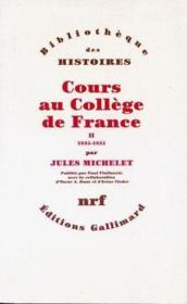 Cours au collège de France t.2 ; 1845-1851 - Couverture - Format classique