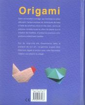 Origami à l'usage des débutants - 4ème de couverture - Format classique