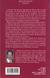 Roger ii de sicile - 4ème de couverture - Format classique