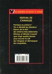 Les enquêtes de Mickey et Minnie ; festival de canailles - 4ème de couverture - Format classique