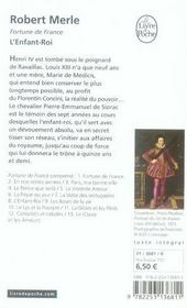 Fortune de France t.8 ; l'enfant-roi - 4ème de couverture - Format classique