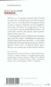 André Malraux, une vie dans le siècle (1901-1976) - 4ème de couverture - Format classique