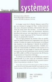 La securite sociale : organisation et financement - 4ème de couverture - Format classique