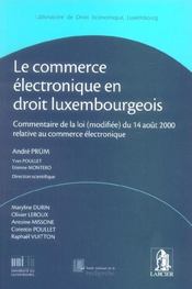 Commerce electronique en droit luxembourgeois - Intérieur - Format classique