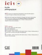 ICI : niveau 1 ; A1 ; guide pédagogique - 4ème de couverture - Format classique