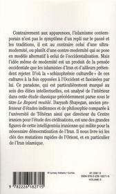 Schizophrénie culturelle : les sociétés islamiques face à la modernité - 4ème de couverture - Format classique