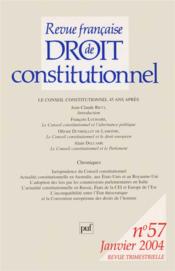 REVUE FRANCAISE DE DROIT CONSTITUTIONNEL n.57 (édition 2004) - Couverture - Format classique
