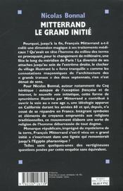 Mitterrand. Le grand initié - 4ème de couverture - Format classique