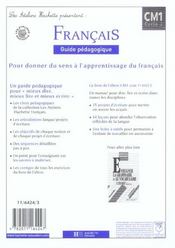 Français ; CM1 ; des outils pour lire et pour écrire ; guide pédagogique - 4ème de couverture - Format classique