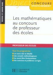 Les Mathematiques Au Concours De Professeur Des Ecoles - Intérieur - Format classique