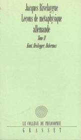 Leçons de métaphysique allemande t.2 - Intérieur - Format classique