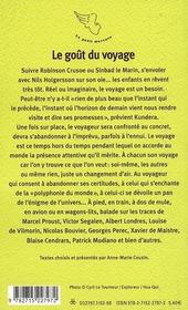 Le goût des voyages - 4ème de couverture - Format classique
