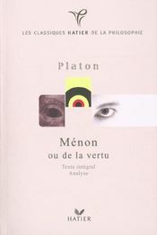 Platon Menon Ou De La Vertu - Intérieur - Format classique