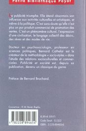 Publicite et societe - 4ème de couverture - Format classique