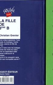 Pierre Et Jeanne T.1 ; La Fille De Troisieme B - 4ème de couverture - Format classique