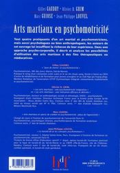 Arts martiaux en psychomotricité - 4ème de couverture - Format classique